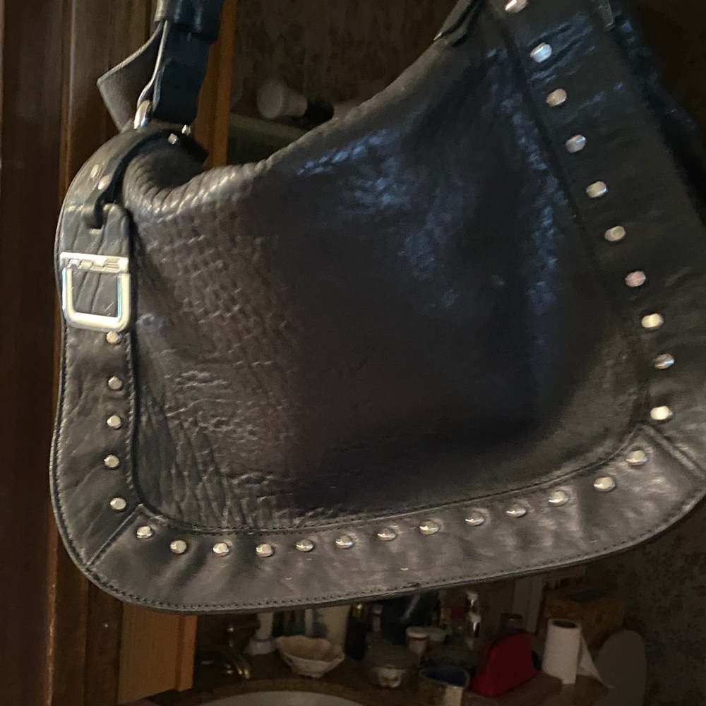 Elegant Black Studded Shoulder Bag
